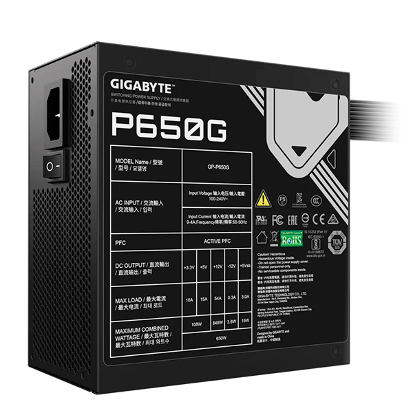 Fuente ATX Gigabyte P650G Negra 650W